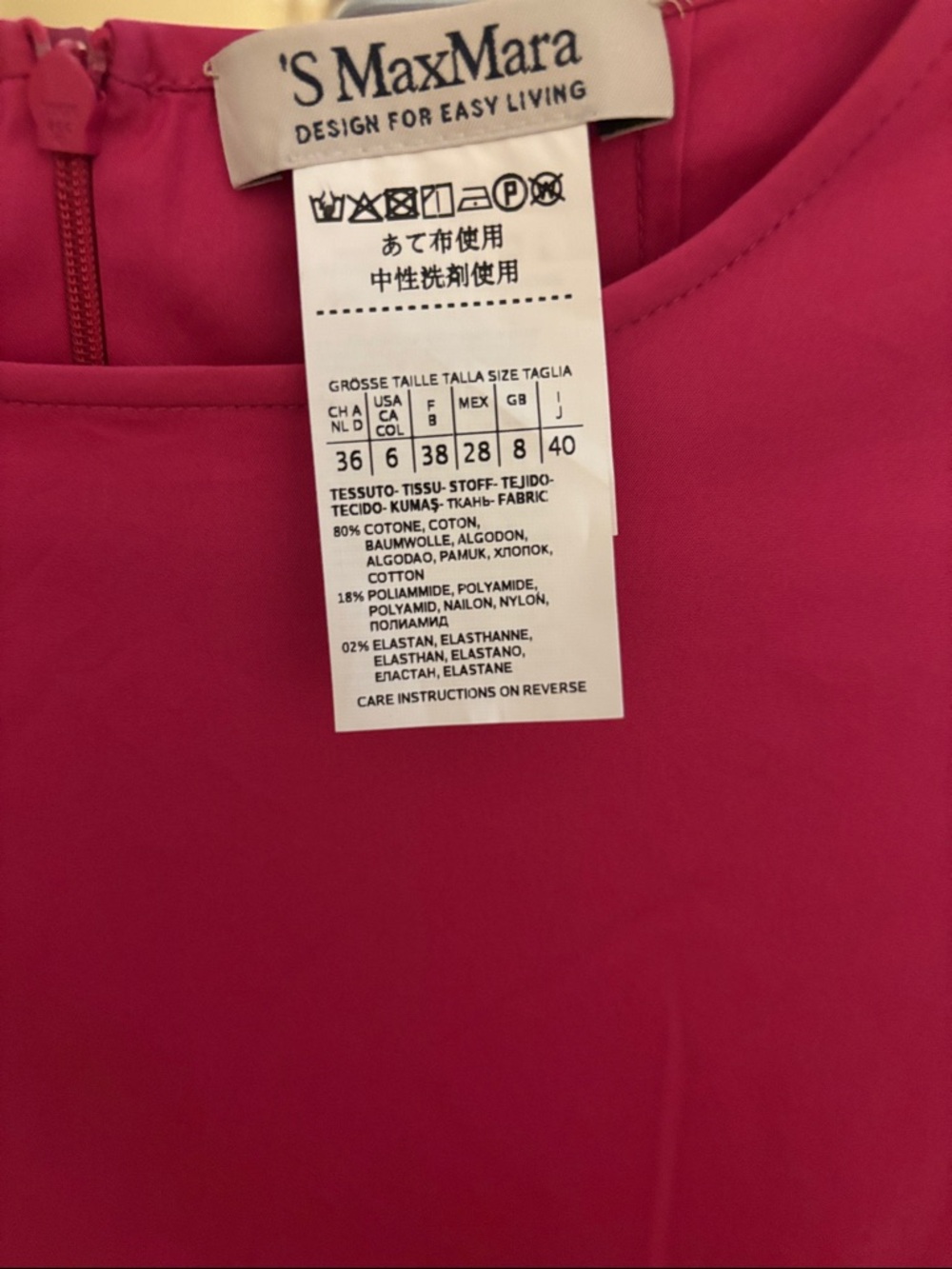 ‘S Max Mara Bright Fuchsia Sleeveless Pleated Dress - Picture 8 of 8